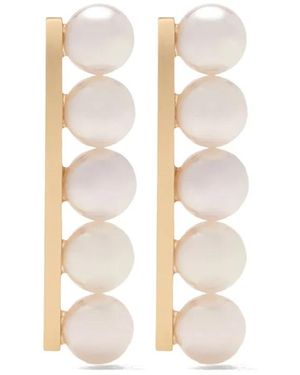 Tasaki Collection Line Balance Plus ピアス 18kイエローゴールド - ホワイト