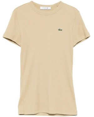 Lacoste Logo-Embroidered T-Shirt - Natural