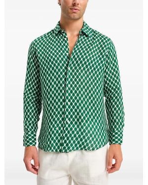 Peninsula Blouse À Imprimé Peau De Serpent - Vert