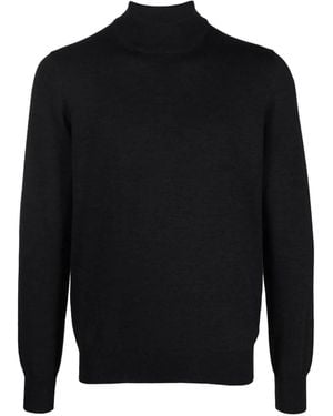 Gran Sasso High-Neck Wool Sweater - Black