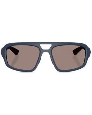 Prada Linea Rossa Lunettes De Soleil À Monture Rectangulaire - Grey