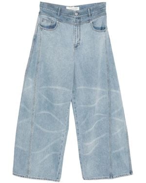 Feng Chen Wang Pattern Wide-Leg Jeans - Blue