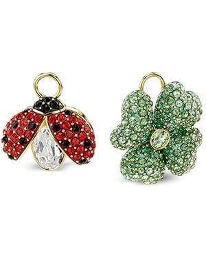 Swarovski Lot De Trois Boucles D'Oreilles Idyllia À Ornements En Cristal - Green