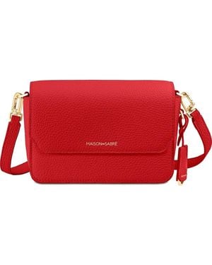 Maison De Sabre Bolso de hombro de piel con solapa - Rojo