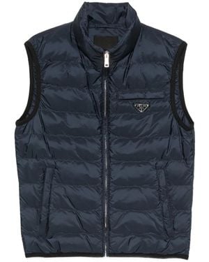 Prada Linea Rossa Gefütterte Weste Mit Reißverschluss - Blau