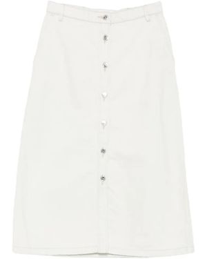 A.P.C. Jupe Boutonnée À Coupe Mi-Longue - White