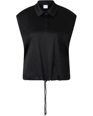 Bogner Mia Drawstring-Hem Polo Top - Black