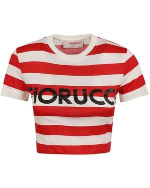 Fiorucci Striped Short-Sleeve T-Shirt - Red
