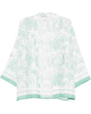 MC2 Saint Barth Veste D'Inspiration Kimono Carly Imprimée - Blue