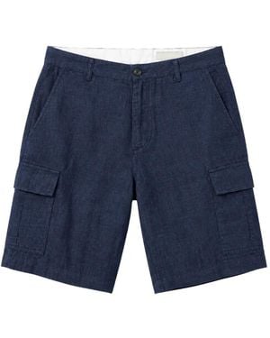 Seventy Linen Cargo Shorts - Blue
