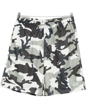 Stussy Short À Imprimé Camouflage - Blanc