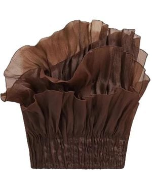 Aje. Leigh Layered Fan Top - Brown
