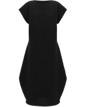 Pleats Please Issey Miyake Abito Midi Zig Zag Knit A Bozzolo - Nero