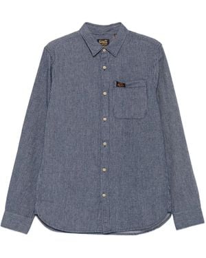 Superdry Pinstripe Chest-Pocket Shirt - Blue