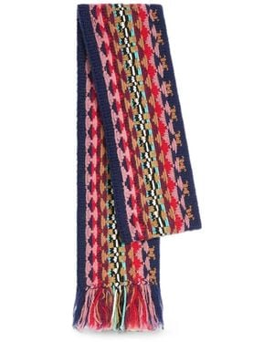 Dries Van Noten Jacquard Wool Scarf - Red