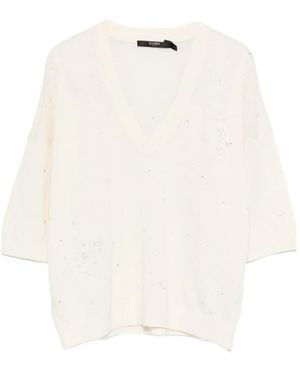 Seventy Sequin V-Neck Top - White