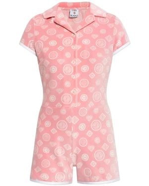 CASABLANCA Patterned Collared Playsuit - Pink