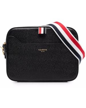 Thom Browne Kleine Kameratasche Mit Rwb-Streifen - Schwarz