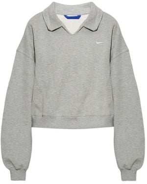 Nike Sweatshirt Mit Logo-Stickerei - Grau