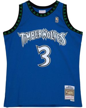 Mitchell & Ness Nba スウィングマン "timberwolves 1996 Stephon Marbury" ジャージ - ブルー
