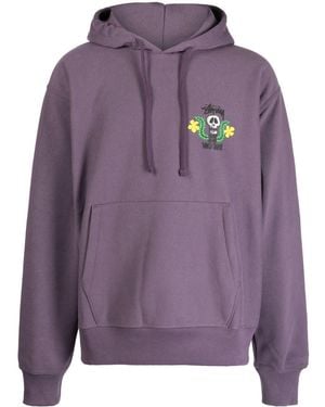 Stussy Skull Crest Jersey Hoodie - Purple
