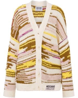 Moschino V-Neck Cardigan - Yellow