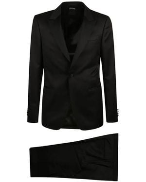 ZEGNA Single-Breasted Suit - Black