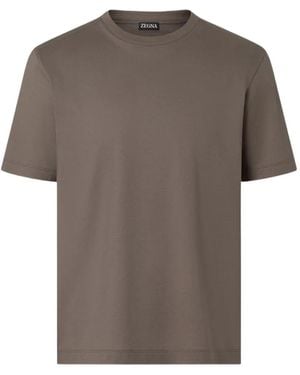 ZEGNA Cotton T-Shirt - Grey