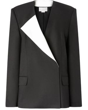 Genny Contrasting~Panel Blazer - Black