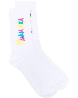 Mauna Kea Intarsia-Knit Logo Ankle Socks - White