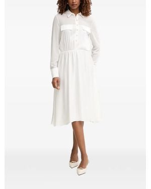 Fracomina Button-Up Chest-Pocket Midi Dress - White
