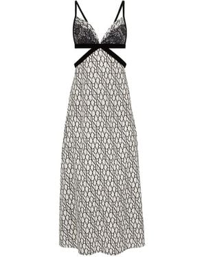 Nina Ricci Robe Mi-Longue À Détails De Dentelle - Blanc