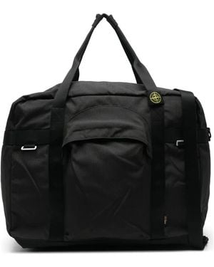 Stone Island Shopper Met Opgestikte Zak - Zwart