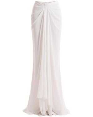 Gemy Maalouf Draped Long Skirt - White