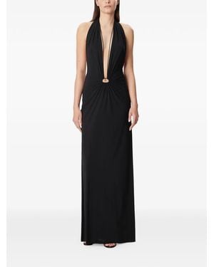 Amazuìn Joele Halter V-Neck Maxi Dress - Black