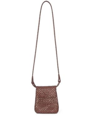 IBELIV Romance Woven Leather Crossbody Bag - White
