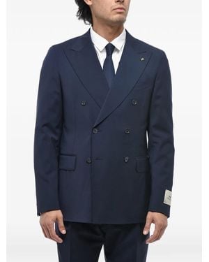 Corneliani Double-Breasted Peak-Lapel Suit - Blue