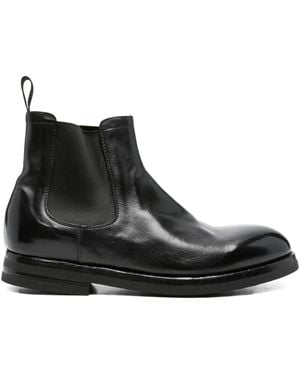 Green George Elasticated-Panel Leather Chelsea Boots - Black