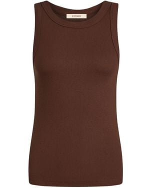 12 STOREEZ リブ タンクトップ - ブラウン