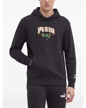 PUMA Logo-Print Hoodie - Blue