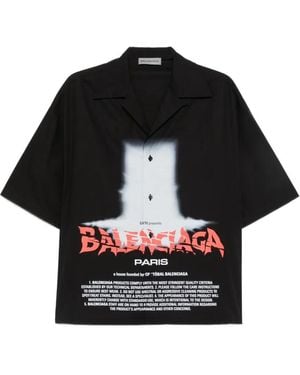 Balenciaga The Door Bowling Short Sleeve Shirt - Black