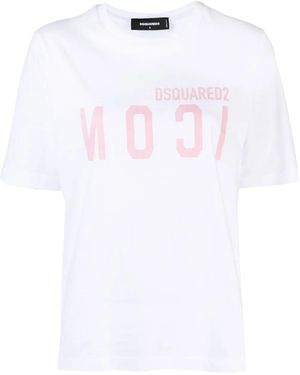 DSquared² T-Shirt Met Logoprint - Wit