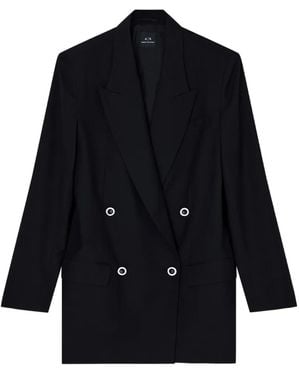 ARMANI EXCHANGE Double-Breasted Blazer - Blue