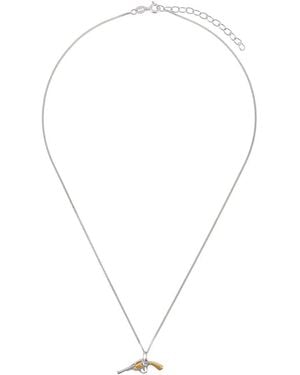 True Rocks Collar Con Colgante De Pistola - Blanco