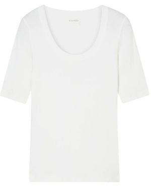Closed Crew-Neck Short-Sleeved T-Shirt - White