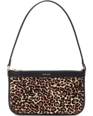 Anine Bing Elly Mini-Schoudertas Met Luipaardprint - Wit