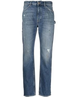Washington DEE-CEE U.S.A. Ripped-Detail Straight-Leg Jeans - Blue
