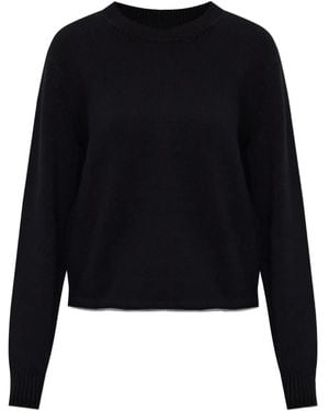 Helmut Lang Crew-Neck Cropped Jumper - Black