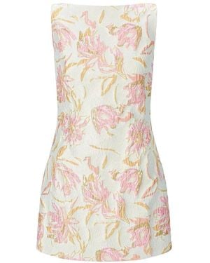 STAUD Floral Mini Dress - White