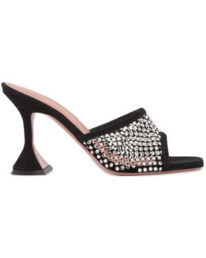 AMINA MUADDI Lupita Crystal-Embellished Sandals - White